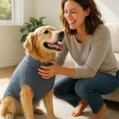 Barefoot Dreams CozyChic Ribbed Pet Sweater Slate Blue