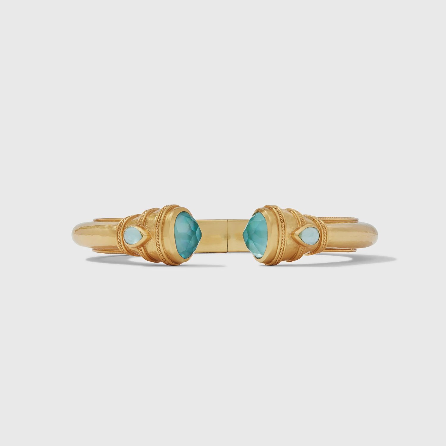 Cannes Demi Cuff, Colour: Bahamian Blue, Description: Gold, Size: Medium