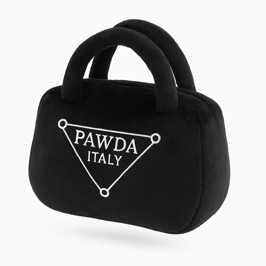 Haute Diggity Dog Pawda Handbag Plush Squeaker Dog Toy