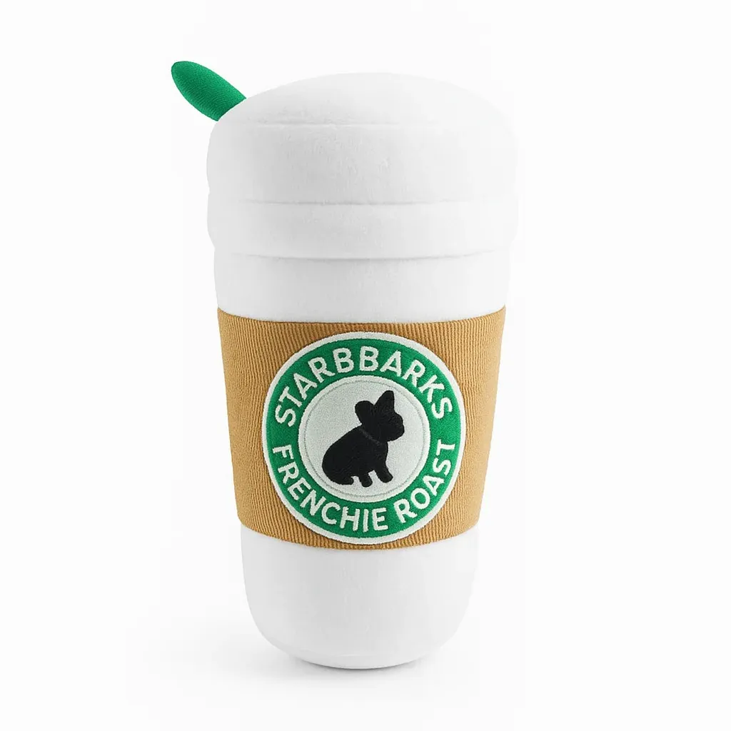 Haute Diggity Dog Starbarks Coffee Cup Squeaky Plush Dog Toy