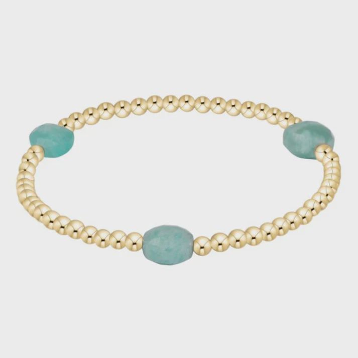 Admire Gem 3mm Gold Bracelet - Amazonite