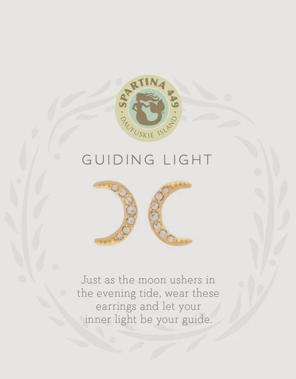 Sea La Vie Stud Earrings Guiding Light/Crescent, Colour: Gold