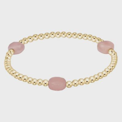 Admire Gem 3mm Gold Bracelet - Pink Opal