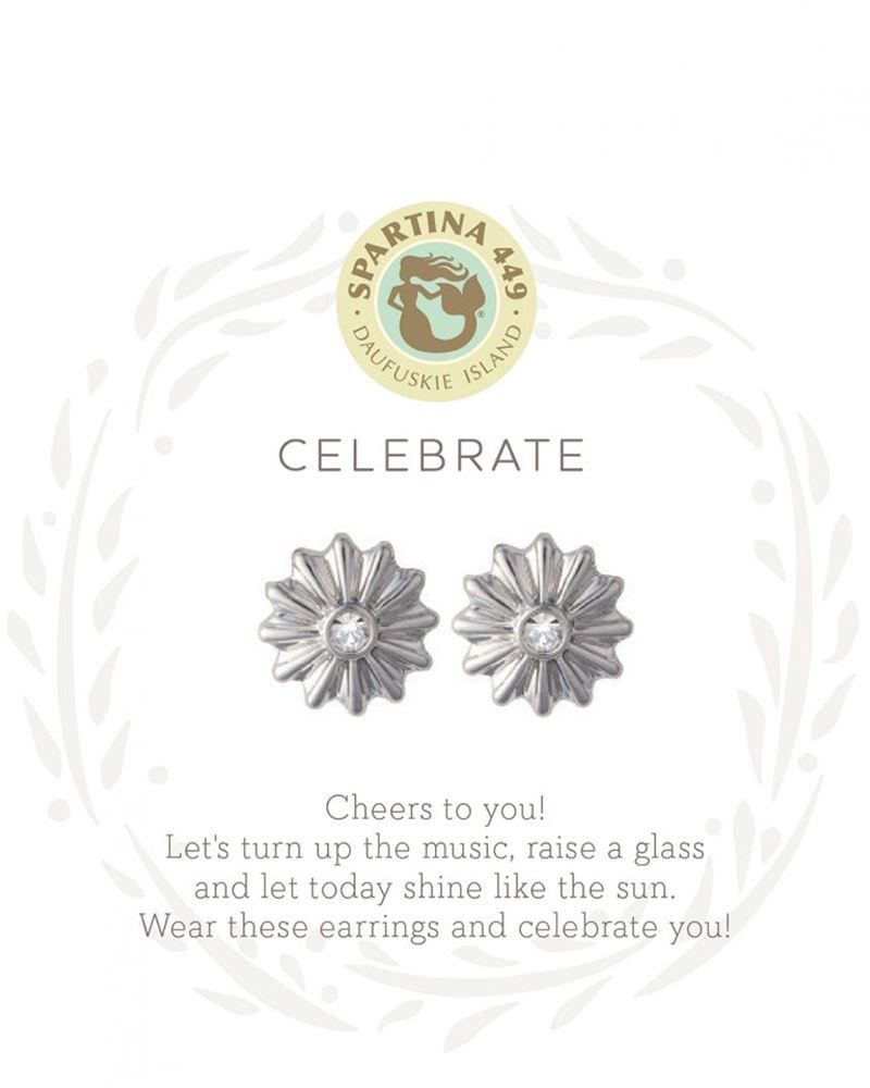 Sea La Vie Stud Earrings Celebrate/Sunburst, Colour: Silver