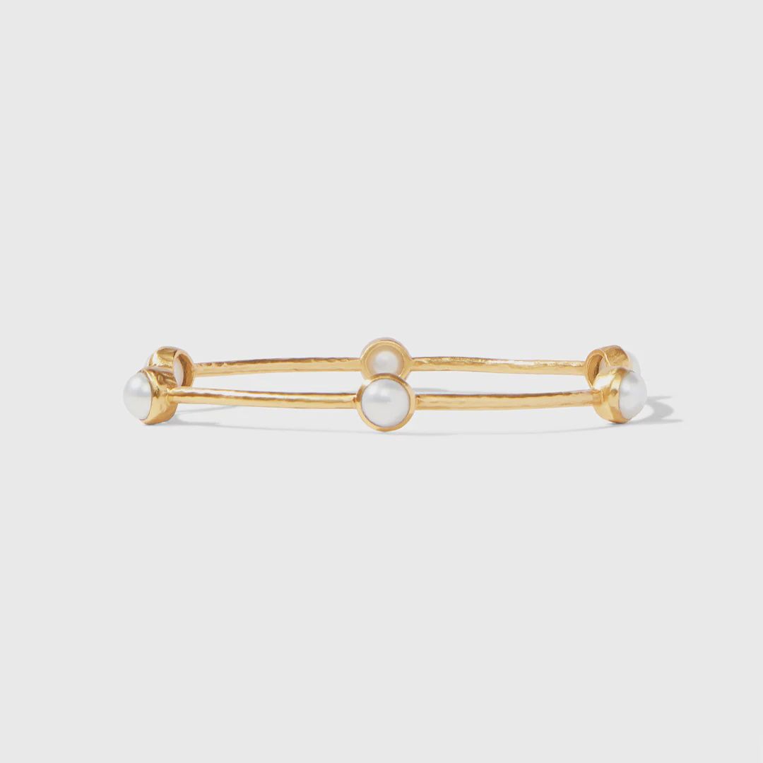 Julie Vos Milano Luxe Bangle, Colour: Pearl, Description: Gold, Size: Medium