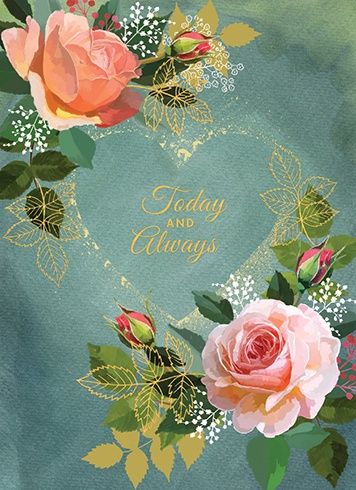Wedding/Engagement Card, Description: rose heart