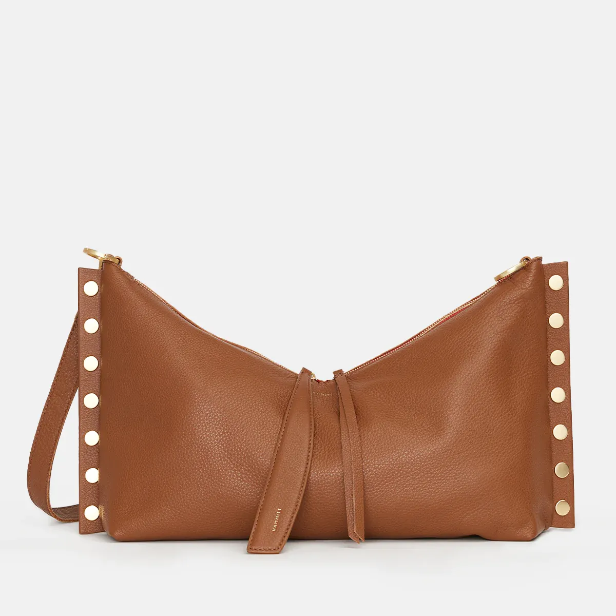 Mr. G Shoulder Bag - Mahogany Pebble/Brushed Gold Red Zip