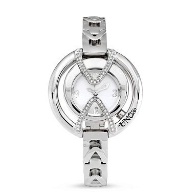 Uno de 50 Brave Collection Topaz Double-Dial Leather Watch, Colour: Silver