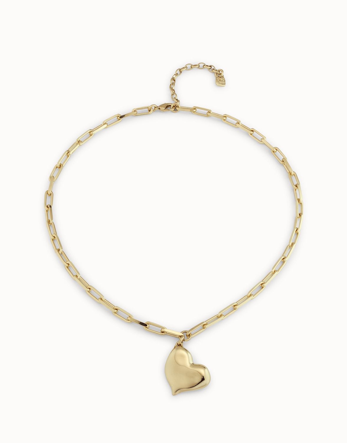 Uno de 50 Heartbeat Gold-Plated Link Chain Necklace, Colour: Gold