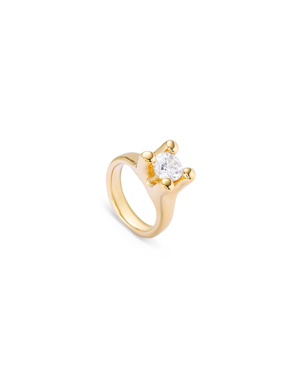 Uno de 50 Anima Spiritual Collection Crystal Claw Ring, Colour: Gold, Size: 12