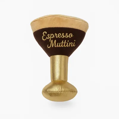 Haute Diggity Dog Espresso Muttini Dog Toy Plush Squeaky Parody
