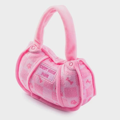 Pink Checker Chewy Vuiton Handbag, Size: Small