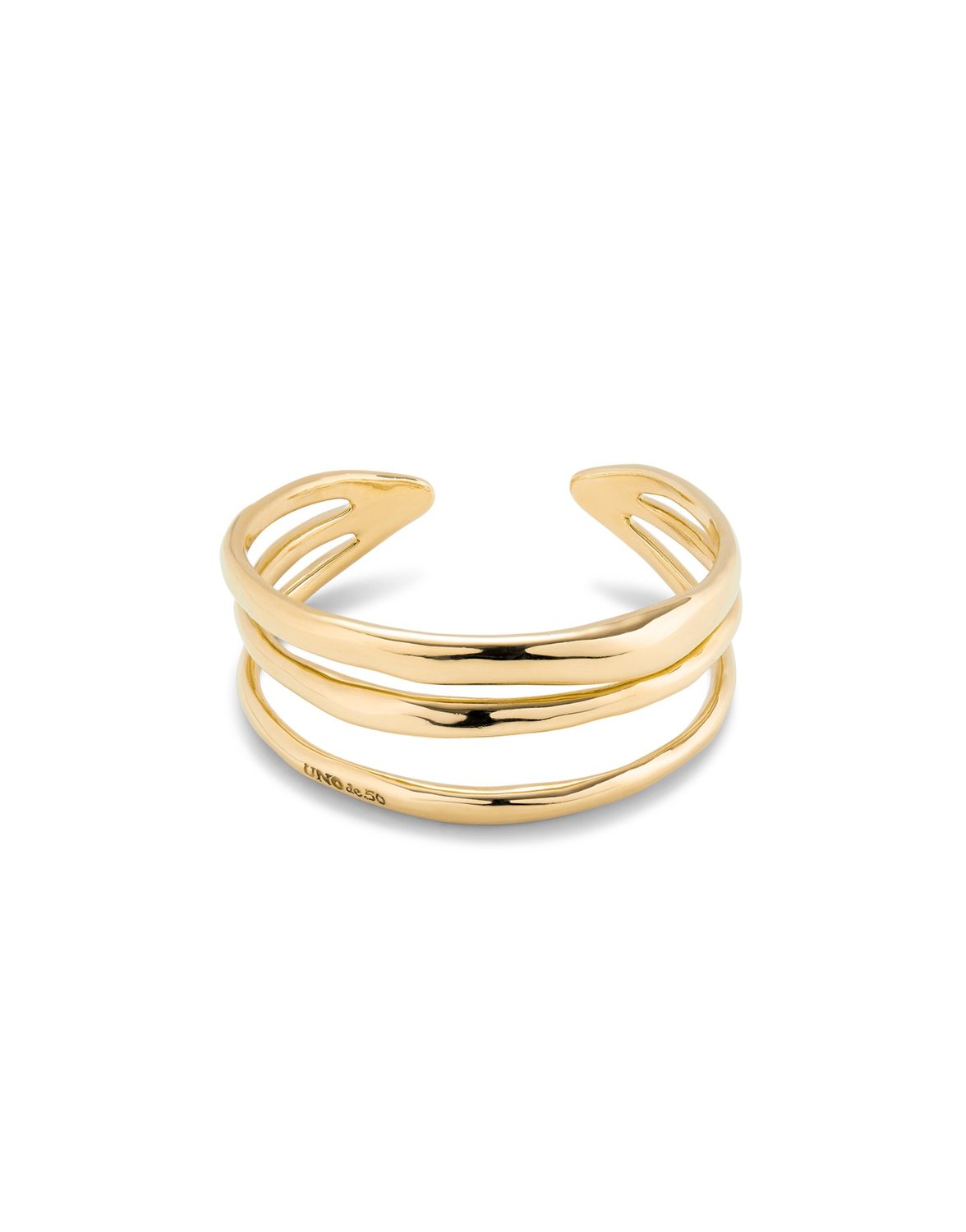 Uno de 50 Electrik Triple Rigid 18K Gold-Plated Bracelet, Colour: Gold