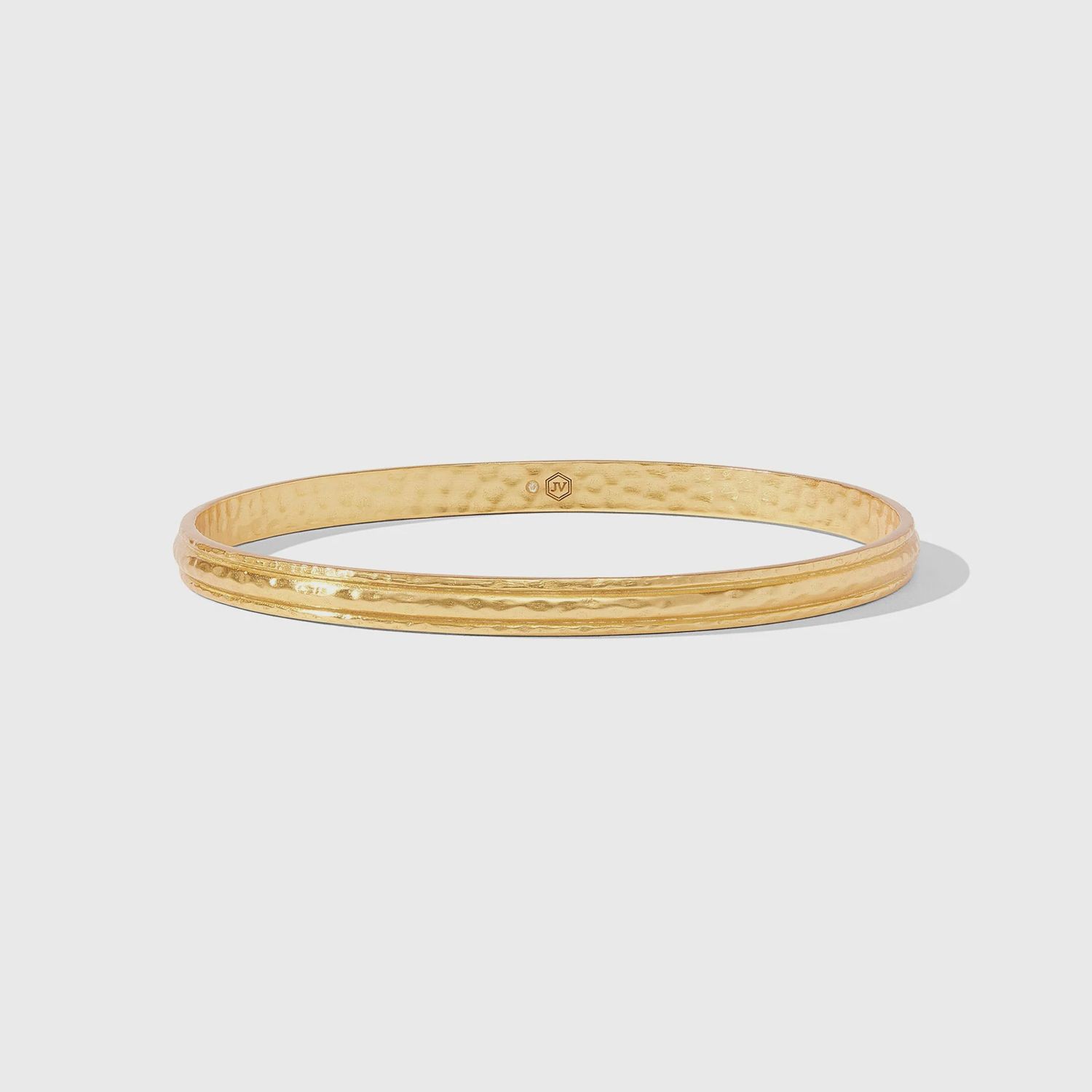 Julie Vos Madison Hand-Hammered Golden Bangle, Size: Medium
