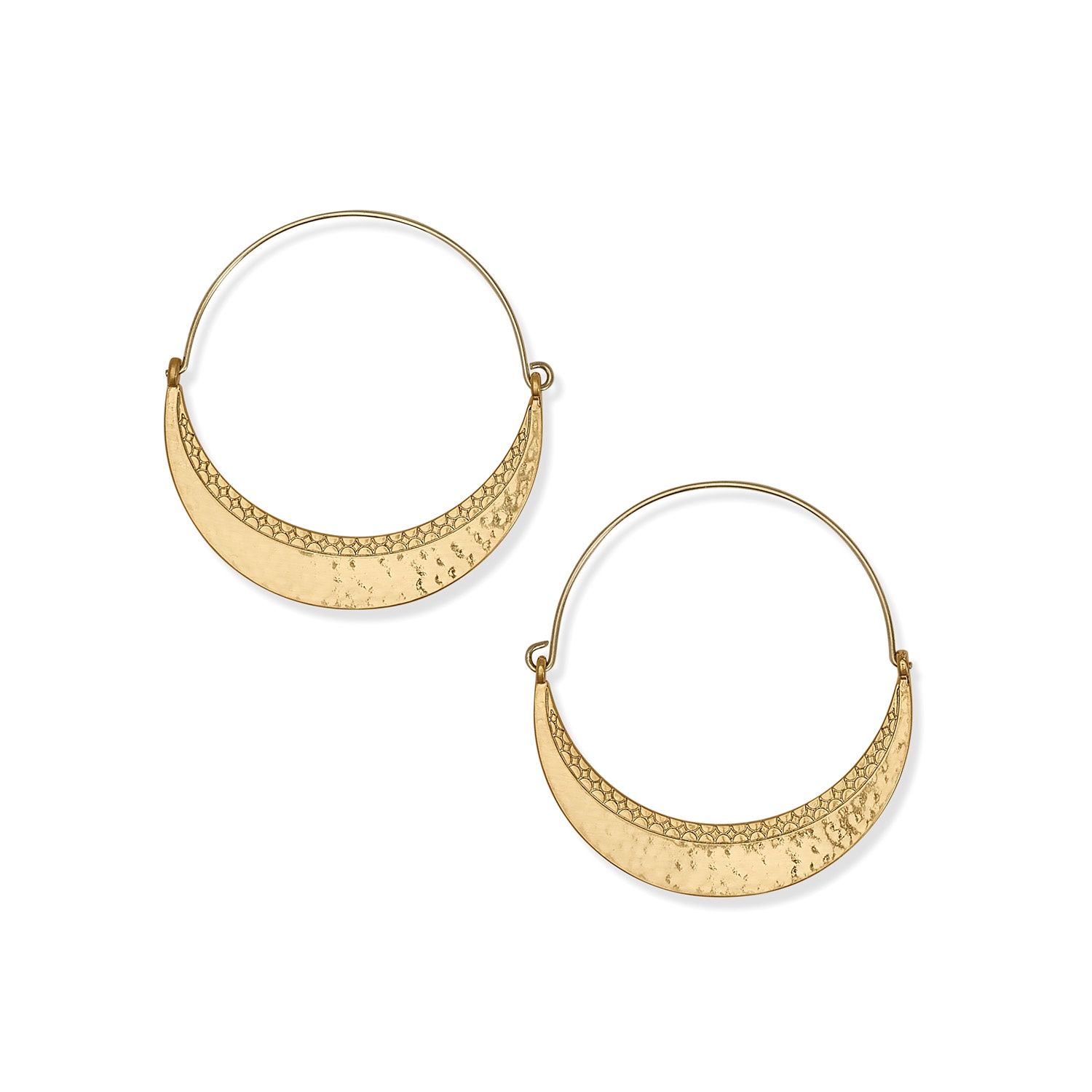 Palm Canyon Large Hoop Earrings, Colour: Gold