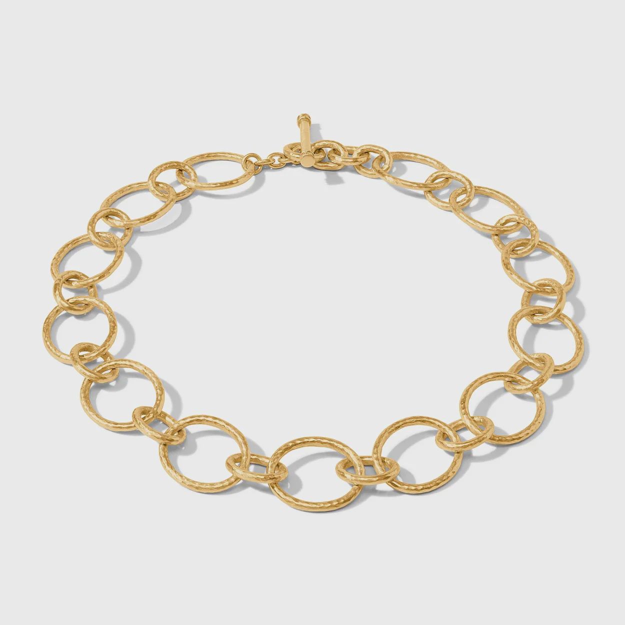 Julie Vos Catalina Link Necklace 24K Gold Plate Toggle 21", Colour: Gold