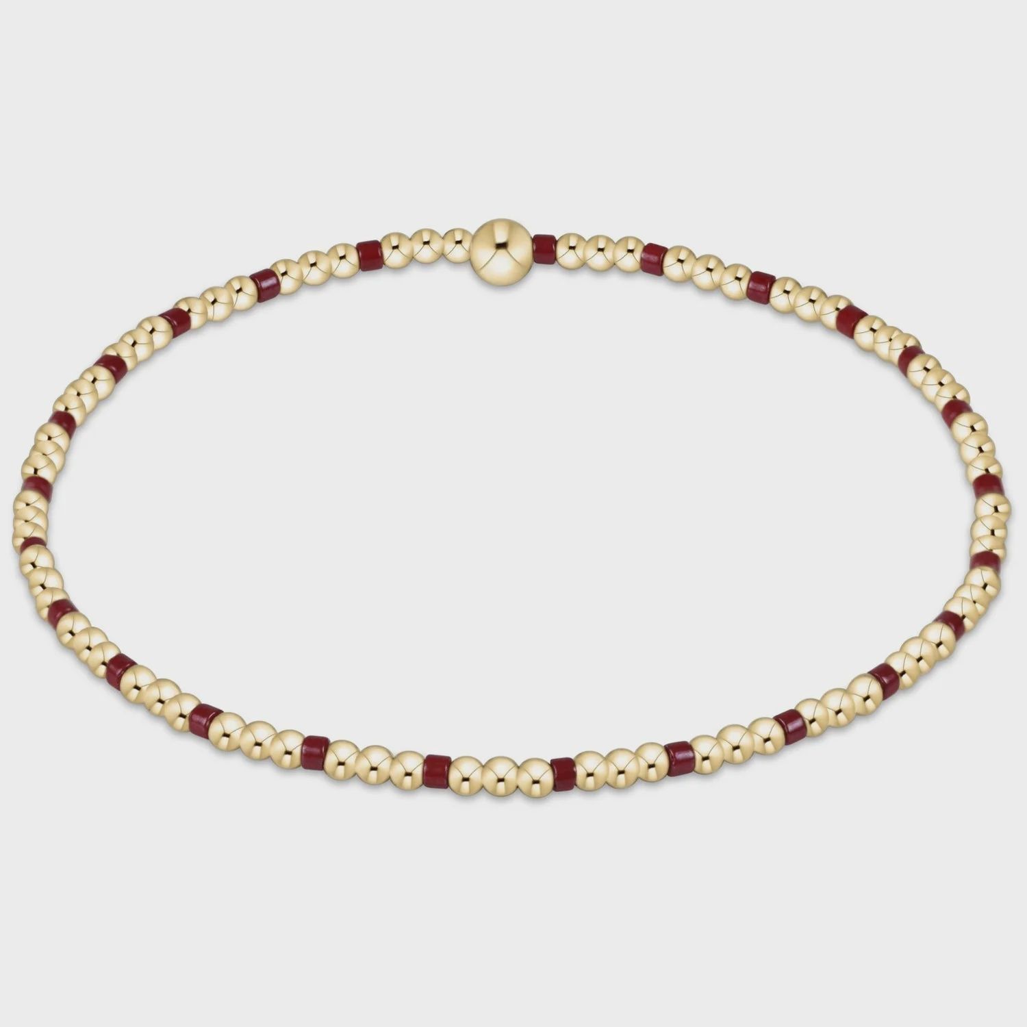 Gameday Hope Sincerity Pattern 2mm Bead Bracelet - Wine