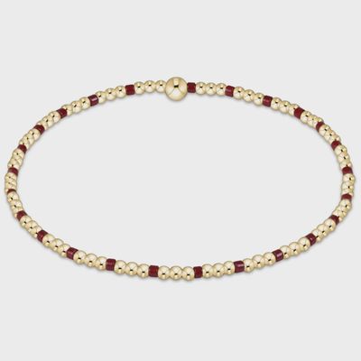 Gameday Hope Sincerity Pattern 2mm Bead Bracelet - Wine