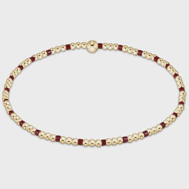 Gameday Hope Sincerity Pattern 2mm Bead Bracelet - Wine