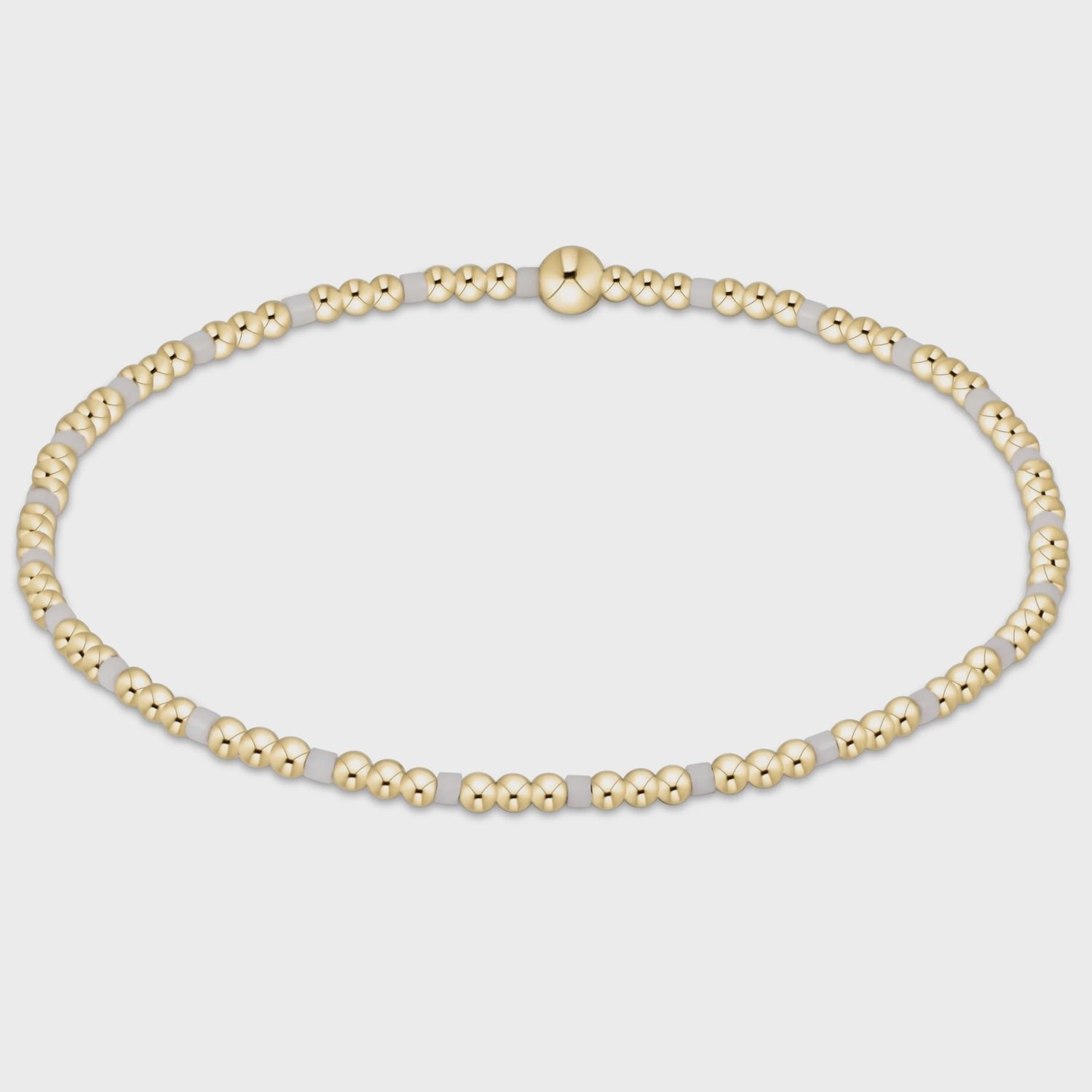 Gameday Hope Sincerity Pattern 2mm Bead Bracelet - White