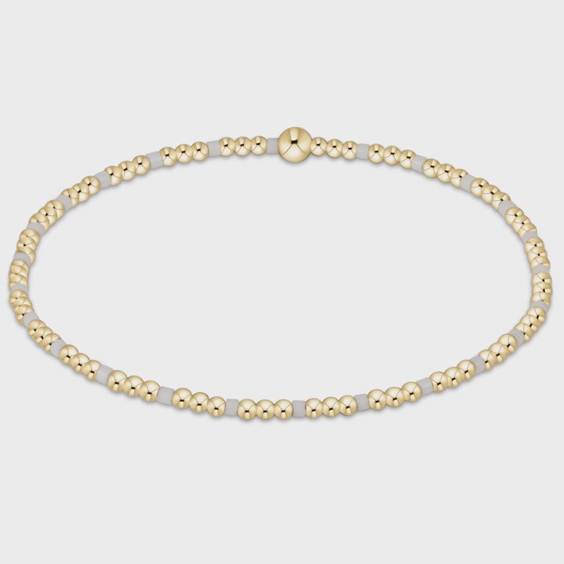 Gameday Hope Sincerity Pattern 2mm Bead Bracelet - White