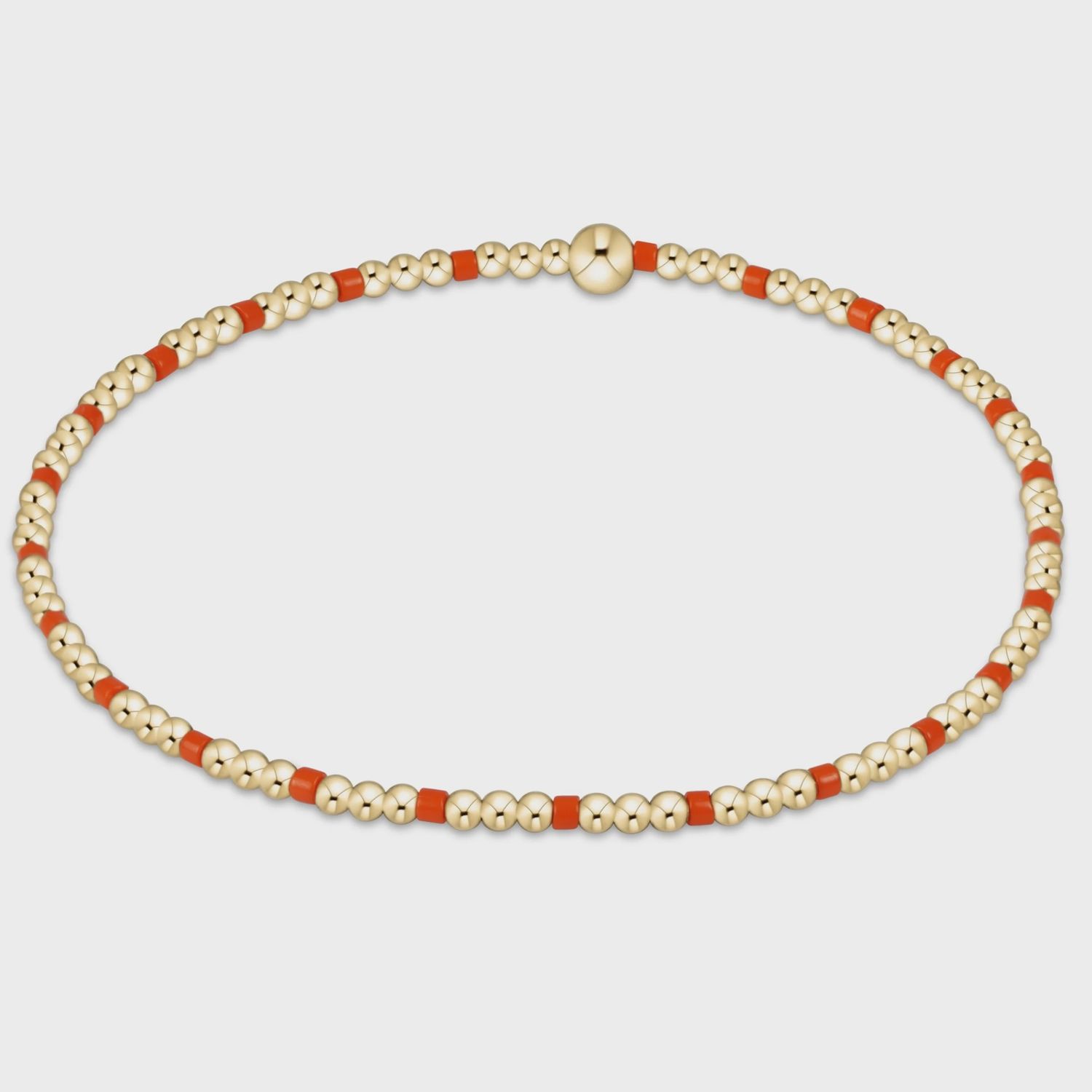 Gameday Hope Sincerity Pattern 2mm Bead Bracelet - Bright Orange