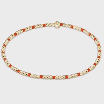 Gameday Hope Sincerity Pattern 2mm Bead Bracelet - Bright Orange