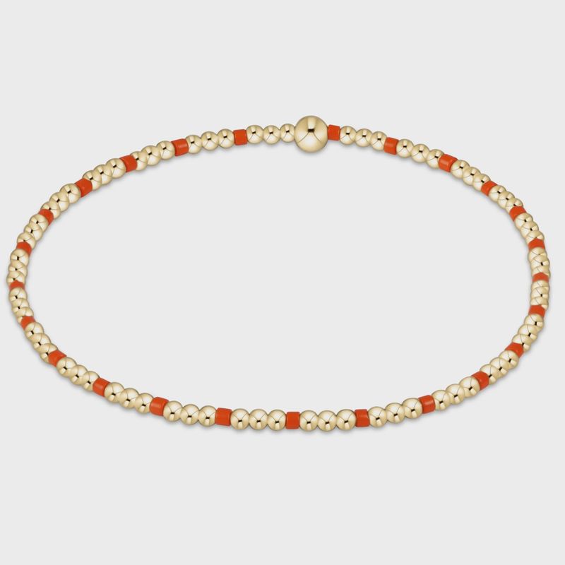 Gameday Hope Sincerity Pattern 2mm Bead Bracelet - Bright Orange