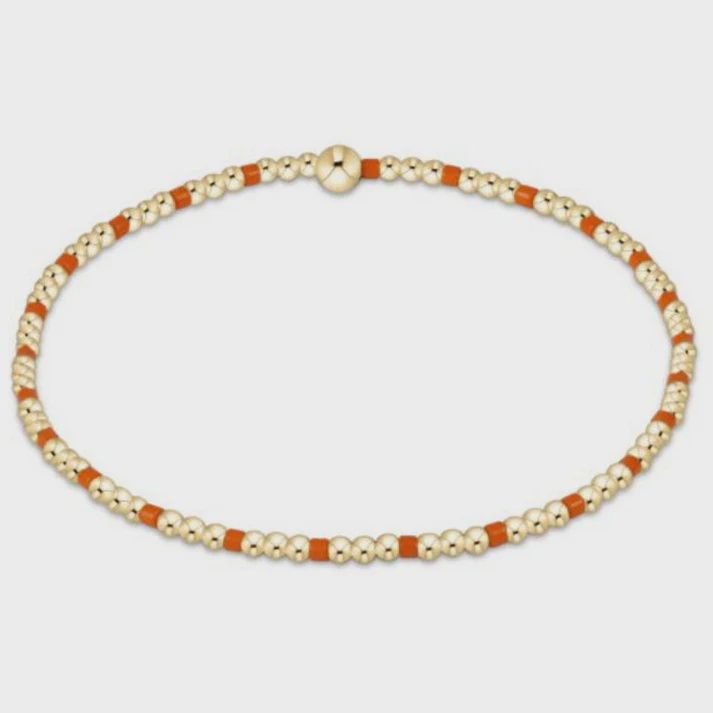 Gameday Hope Sincerity Pattern 2mm Bead Bracelet - Orange