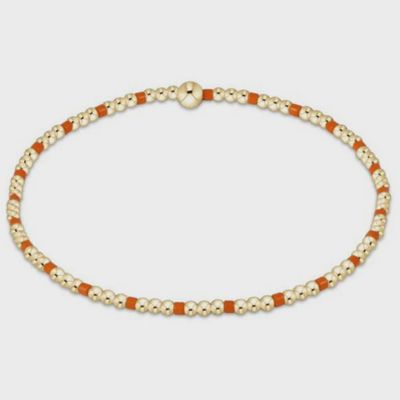 Gameday Hope Sincerity Pattern 2mm Bead Bracelet - Orange