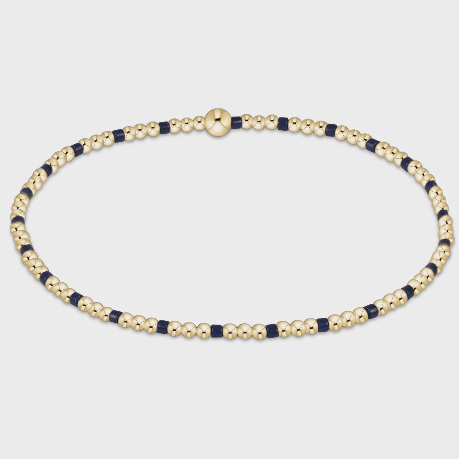 Gameday Hope Sincerity Pattern 2mm Bead Bracelet - Matte Navy