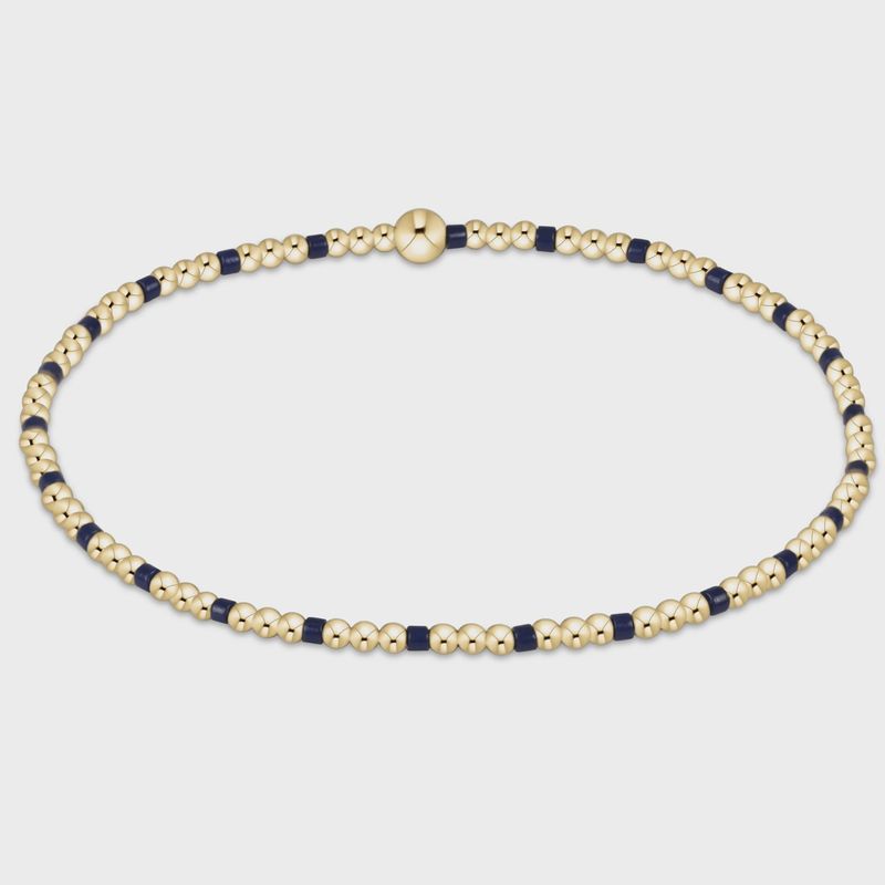Gameday Hope Sincerity Pattern 2mm Bead Bracelet - Matte Navy