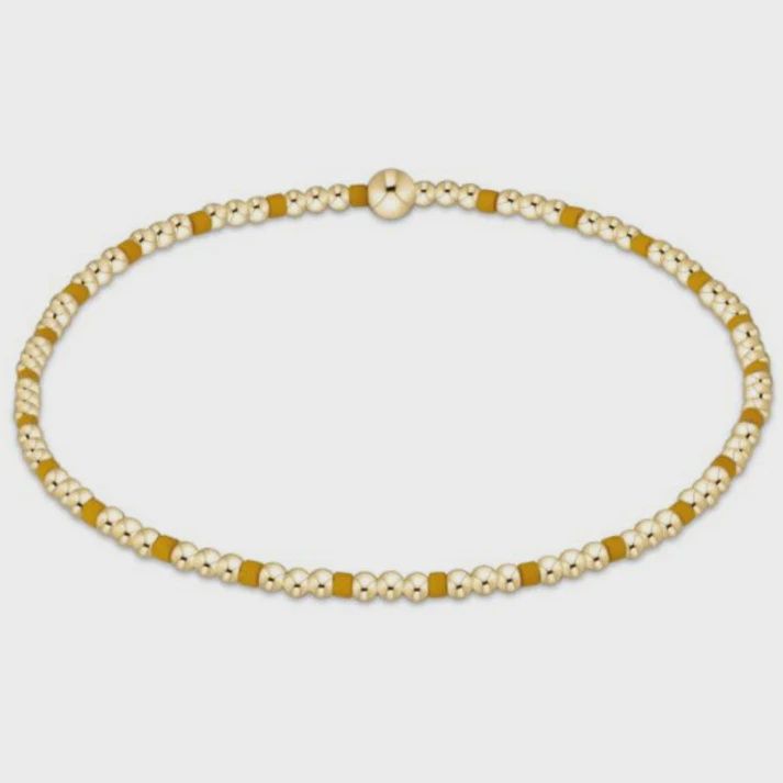 Gameday Hope Sincerity Pattern 2mm Bead Bracelet - Golden Yellow