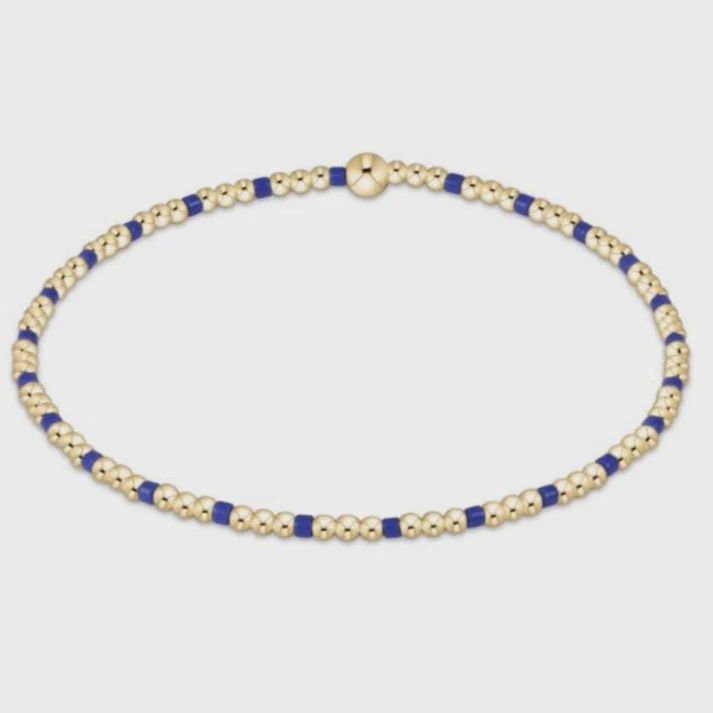 Gameday Hope Sincerity Pattern 2mm Bead Bracelet - Blue