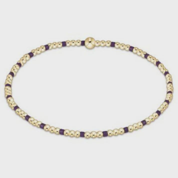 Gameday Hope Sincerity Pattern 2mm Bead Bracelet - Purple