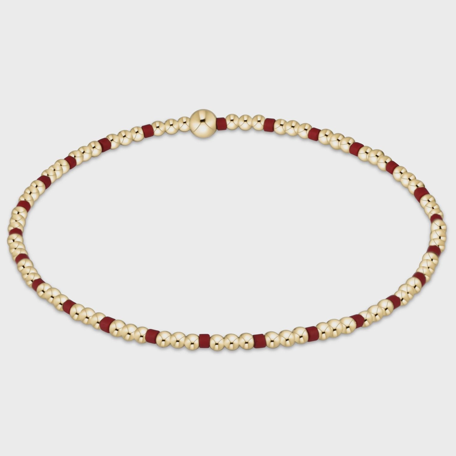 Gameday Hope Sincerity Pattern 2mm Bead Bracelet - Crimson