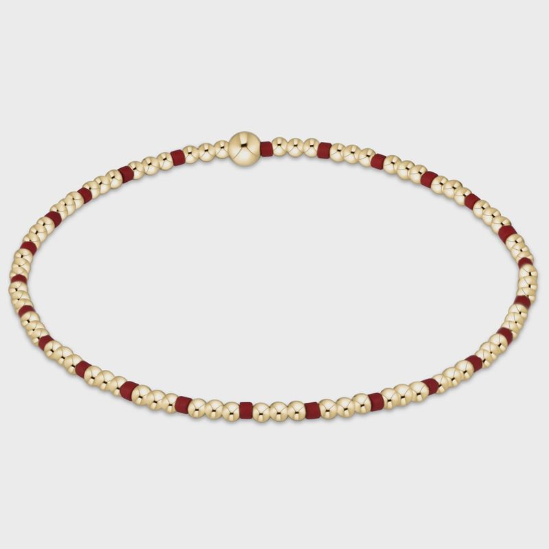 Gameday Hope Sincerity Pattern 2mm Bead Bracelet - Crimson