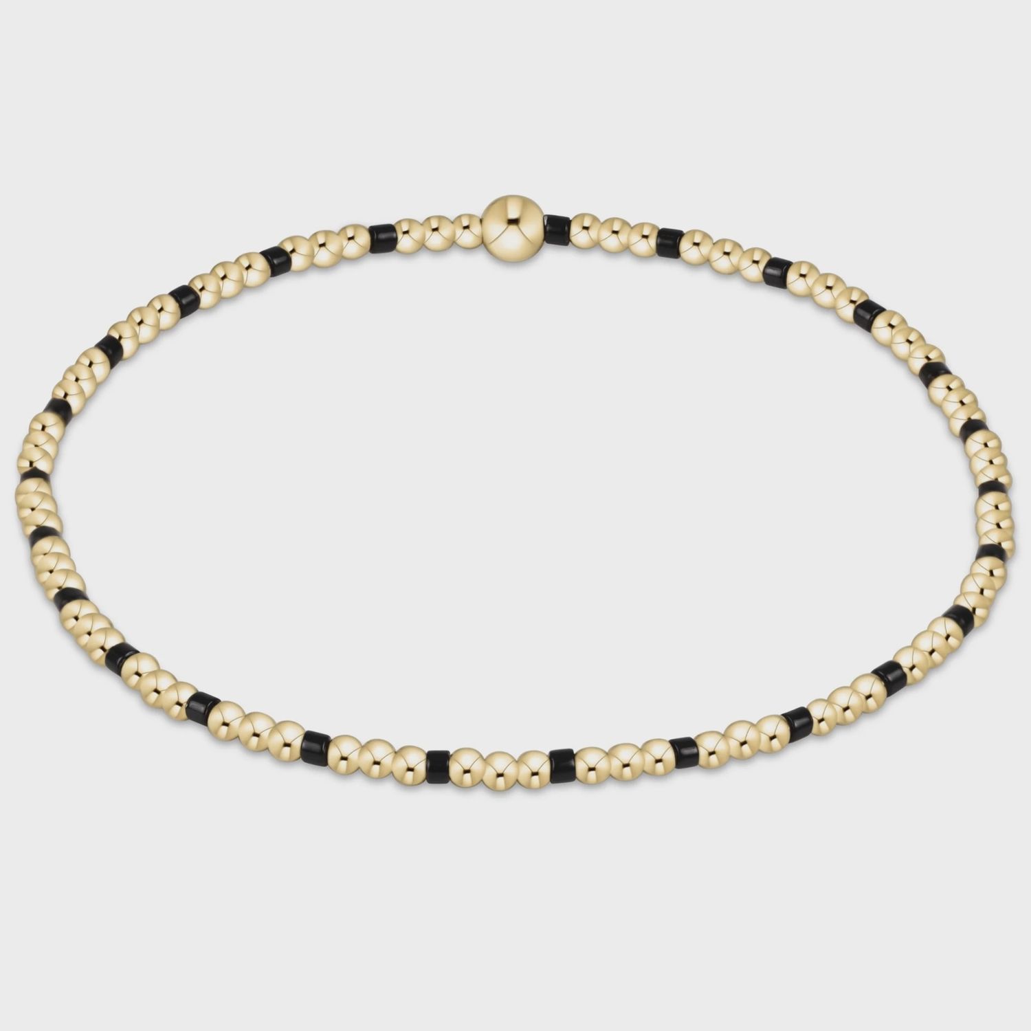 Gameday Hope Sincerity Pattern 2mm Bead Bracelet - Onyx