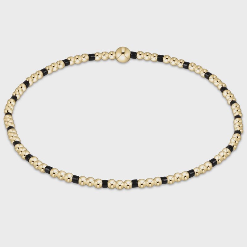 Gameday Hope Sincerity Pattern 2mm Bead Bracelet - Onyx