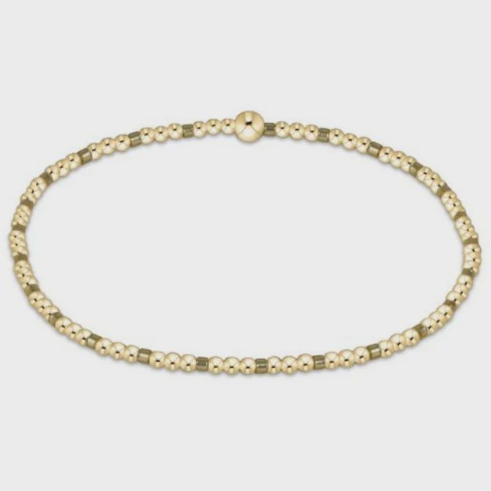 Gameday Hope Sincerity Pattern 2mm Bead Bracelet - Gold Luster