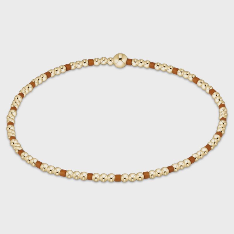 Gameday Hope Sincerity Pattern 2mm Bead Bracelet - Burnt Orange