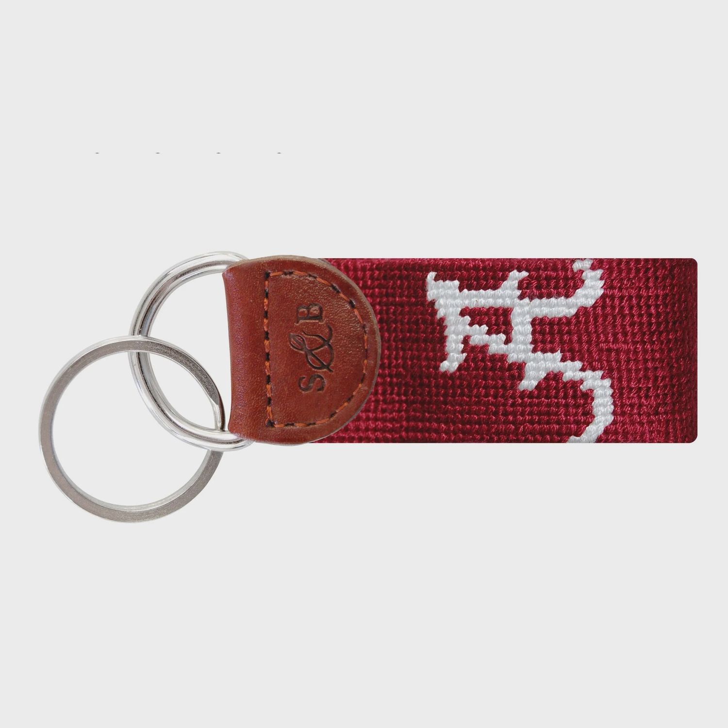 Hand-Stitched Needlepoint Key Fob, Description: Alabama