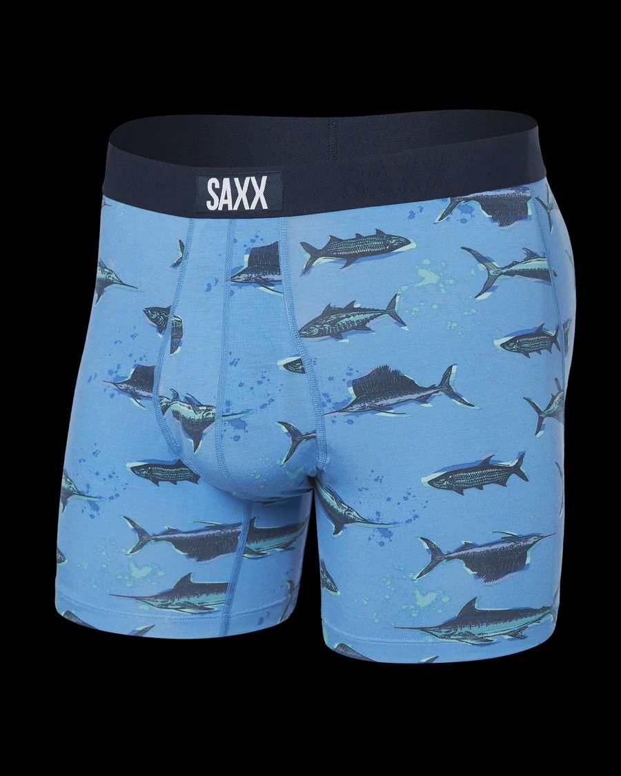 SAXX Ultra Super Soft Boxer Brief BallPark Pouch Fly Sail Blue, Size: S