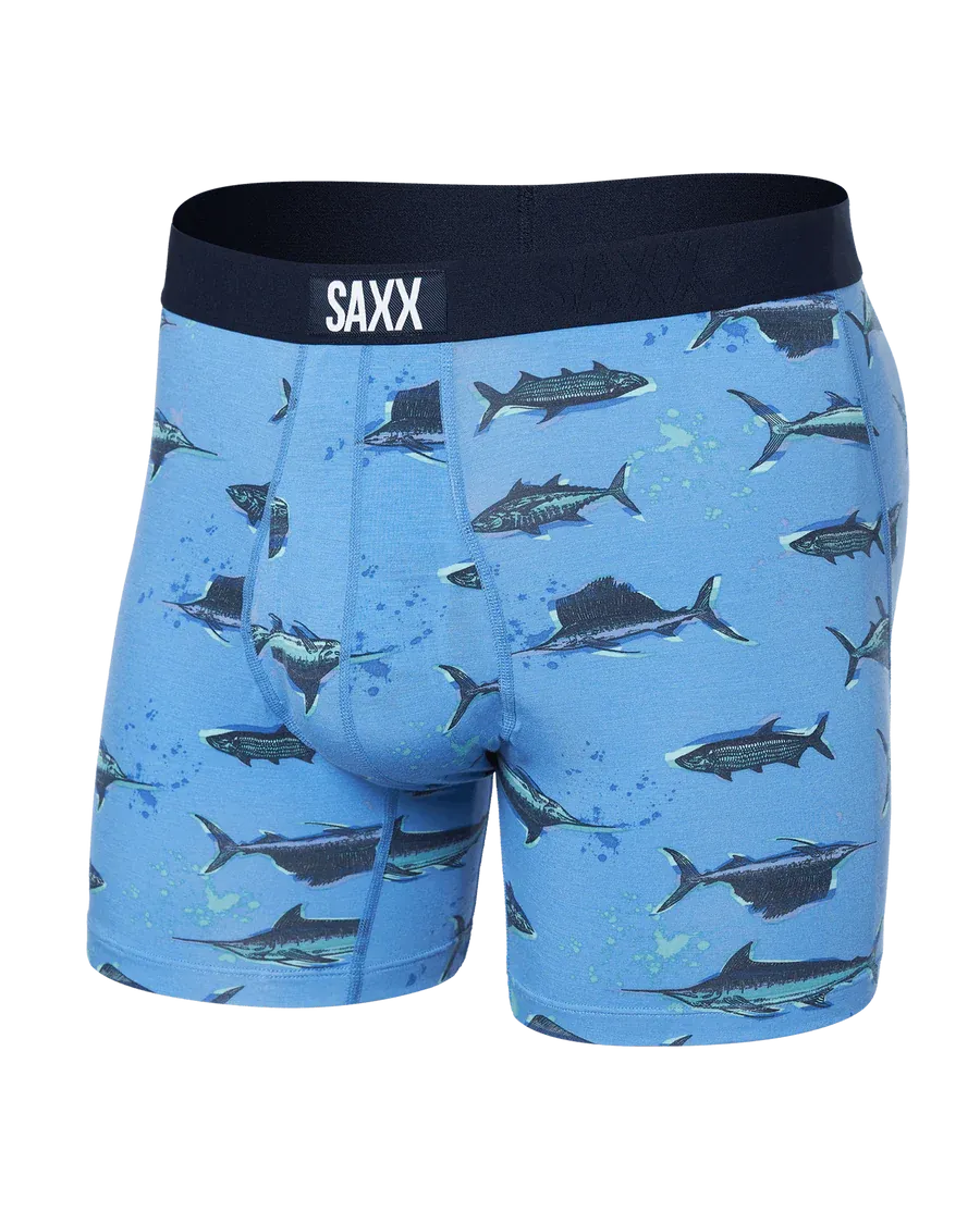 SAXX Ultra Super Soft Boxer Brief BallPark Pouch Fly Sail Blue, Size: S