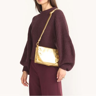 Hammitt Montana Clutch Small – Gala Gold / Brushed Gold Hammered