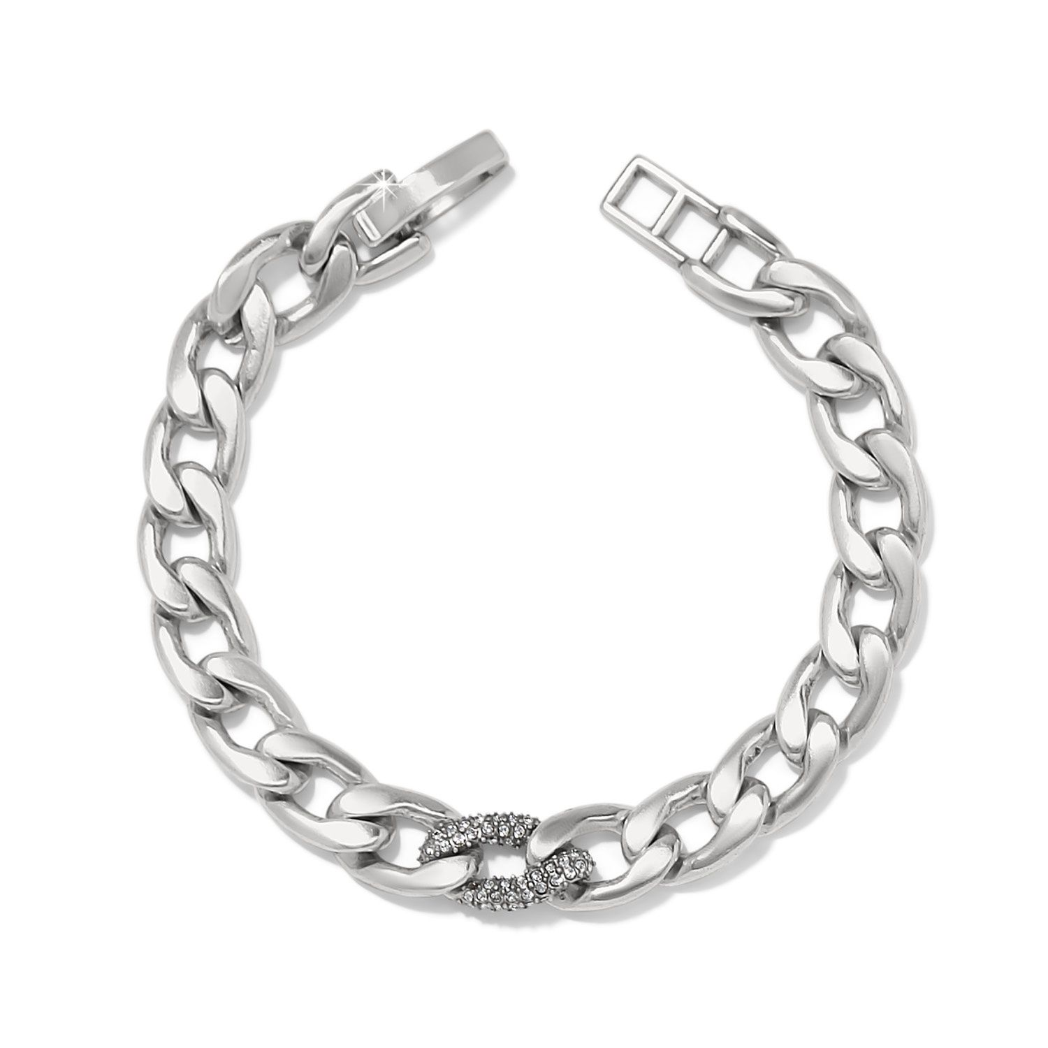 Cleo Pave Link Bracelet, Colour: Silver