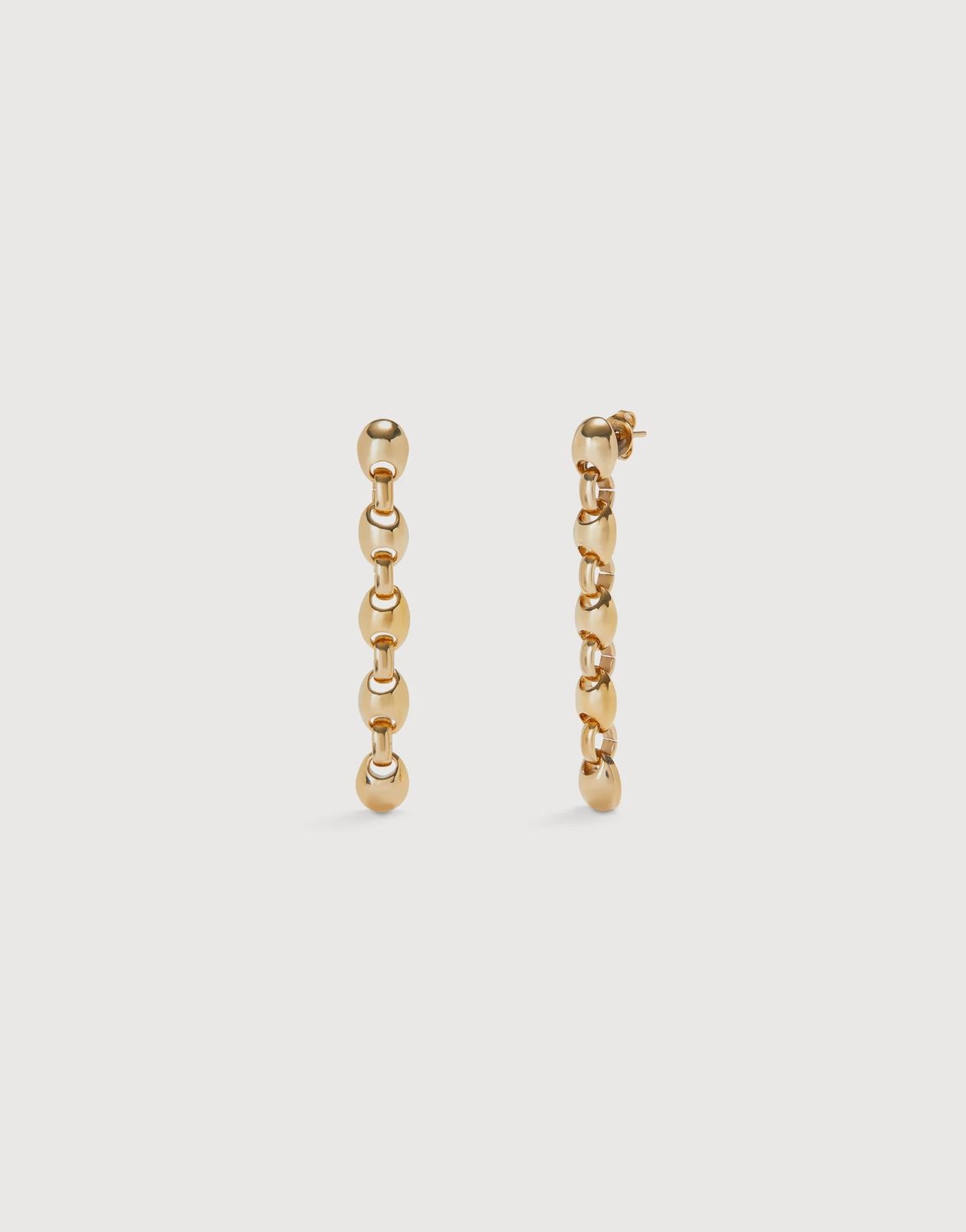 Uno de 50 Ser Intrepida 18k Gold-Plated Bead Link Drop Earrings, Colour: Gold