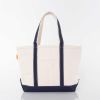 Personalized Medium Canvas Tote Bag, Colour: Navy
