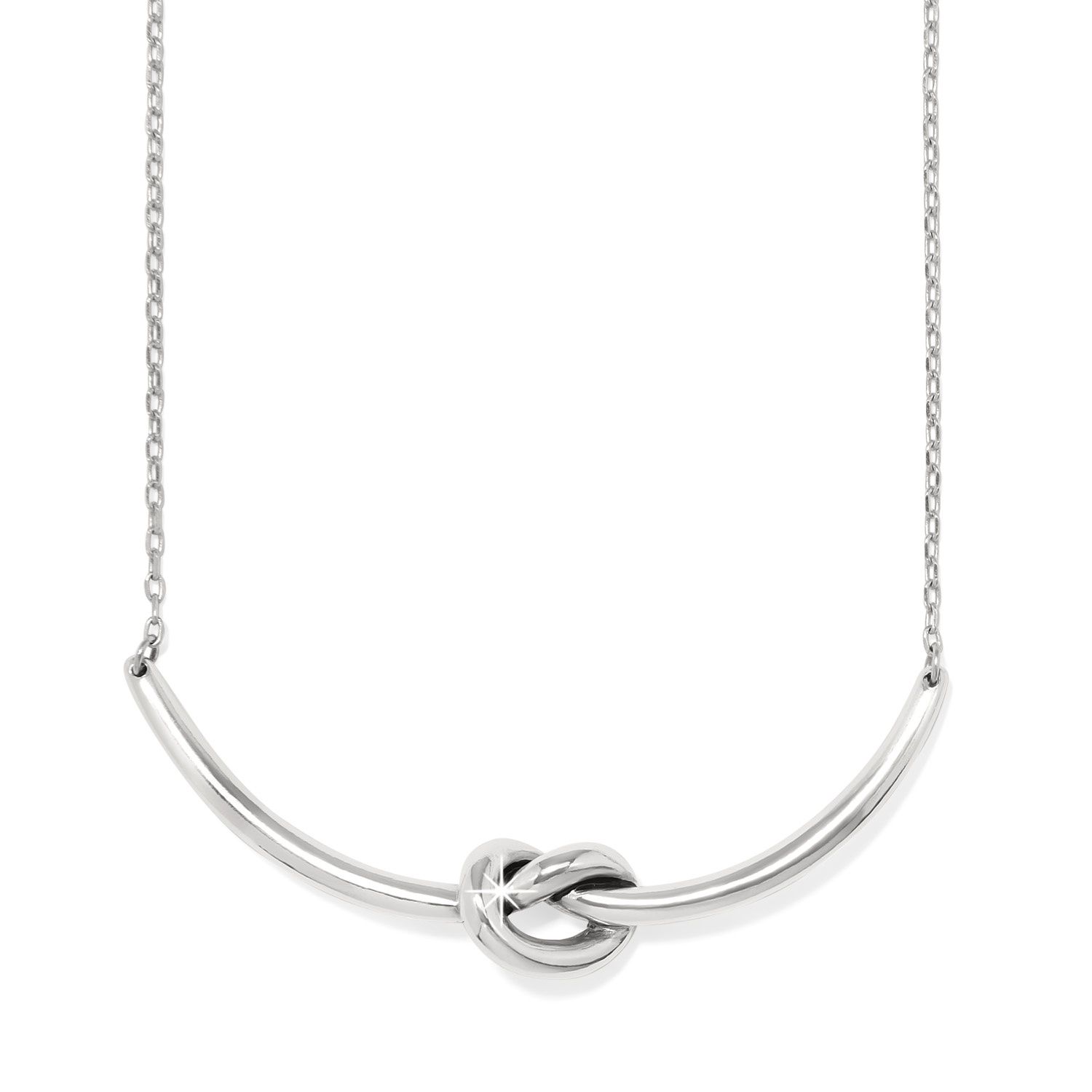 Interlok Single Knot Necklace, Colour: Silver
