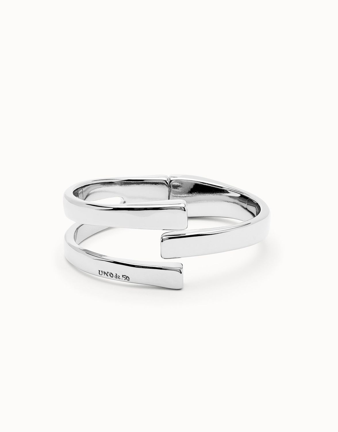 Uno de 50 Ser Original Geometric Bangle Bracelet, Colour: Silver